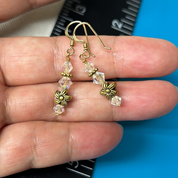 🖤NEW💕14Kgf Swarovski crystal handmade earrings - Picture 6 of 8